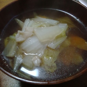 冷しゃぶの茹で汁スープ☆大根　白菜　えのき　長ネギ